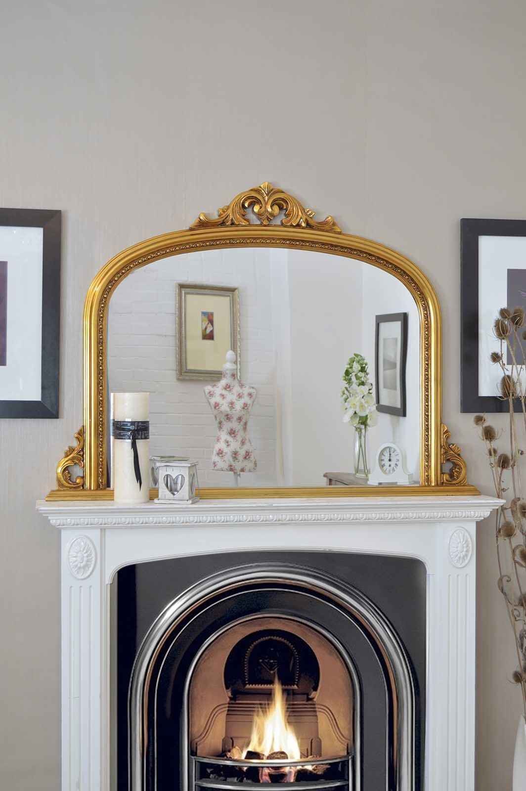 large wall mirror design fireplace