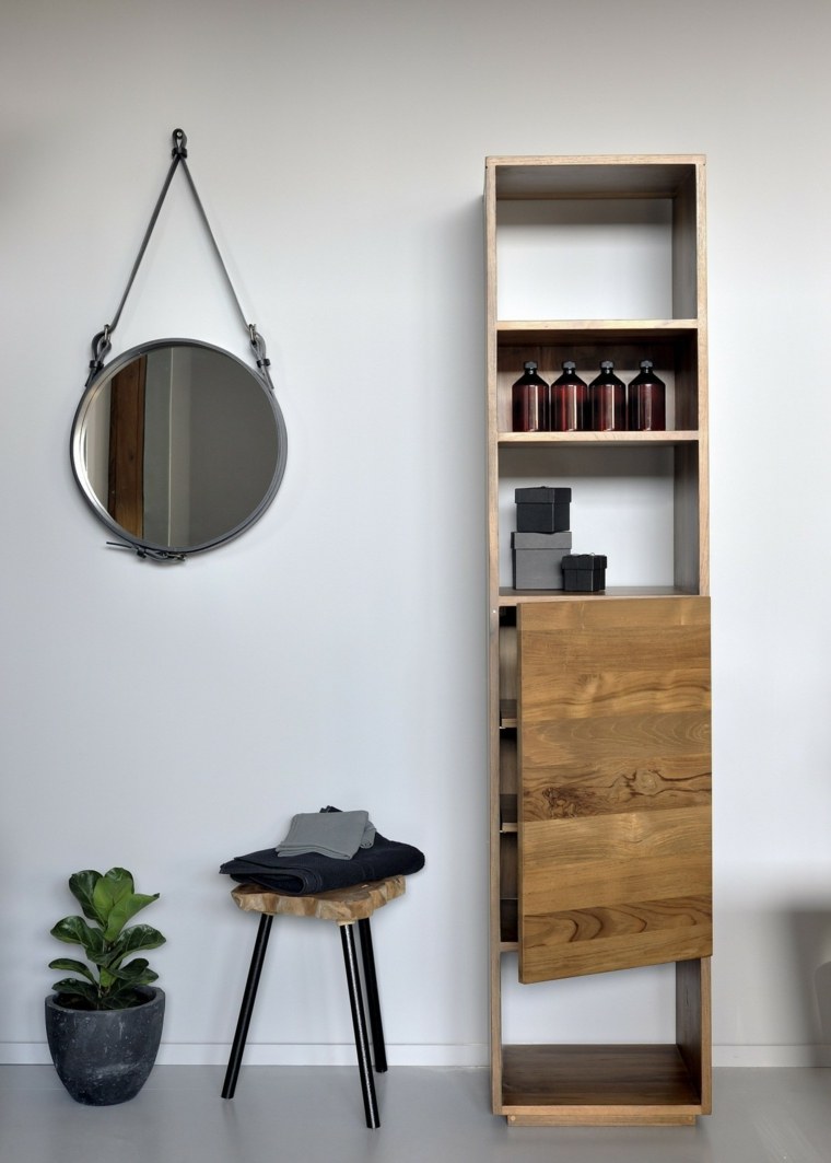 round mirror modern photo bathroom design