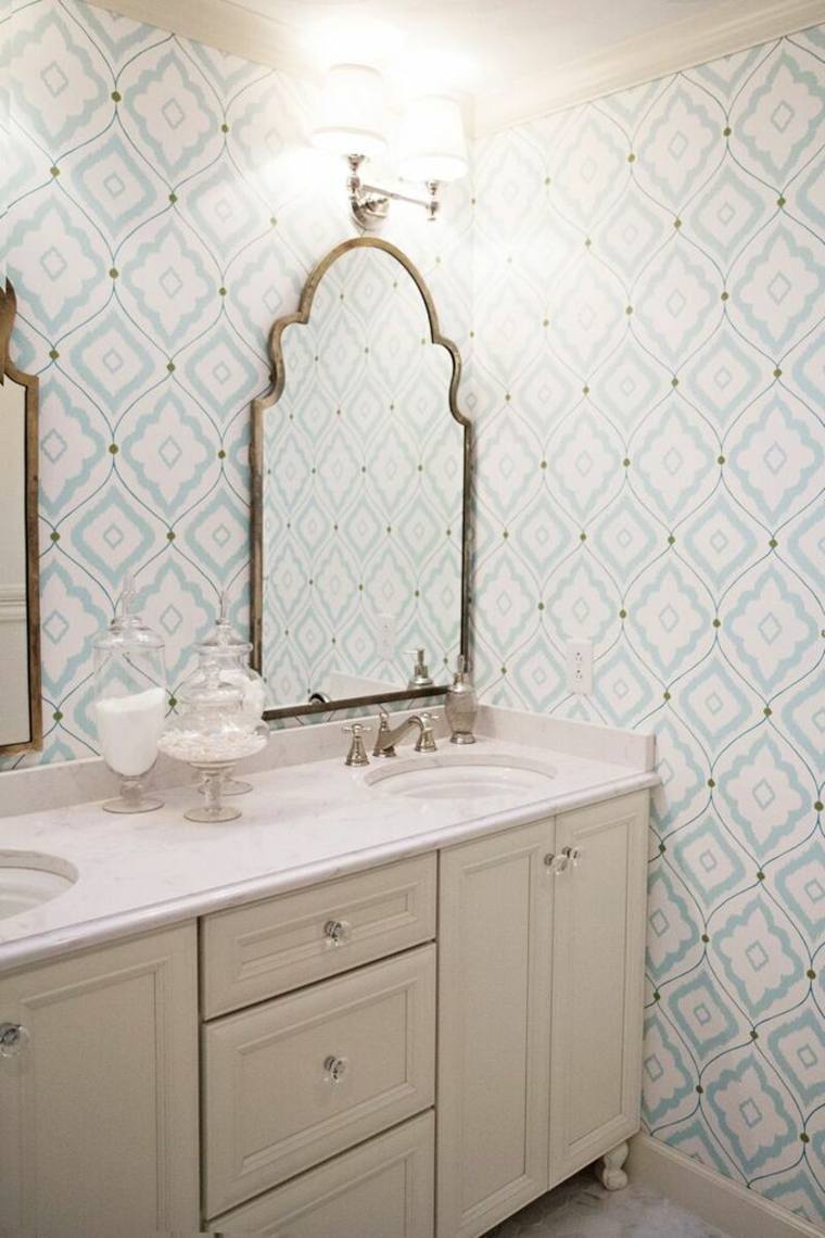 bathroom wallpaper idea mirror bathroom furniture