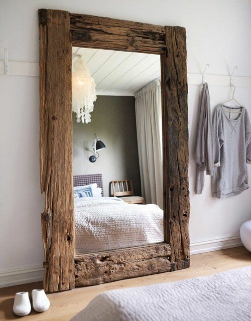 deco float wood mirror