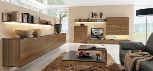 contemporary brown wood living room furniture