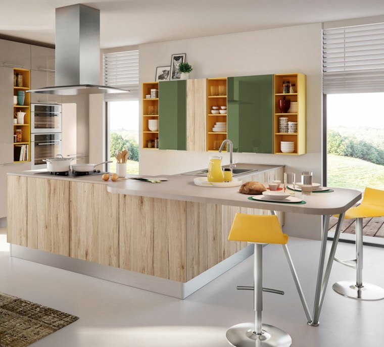 yellow furniture modern kitchen