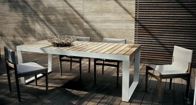 minimalist Scandinavian design garden furniture in wood quality white and modern design chair