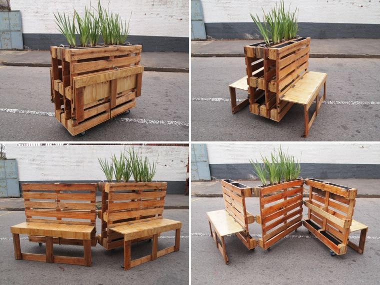 pallet møbler design benk