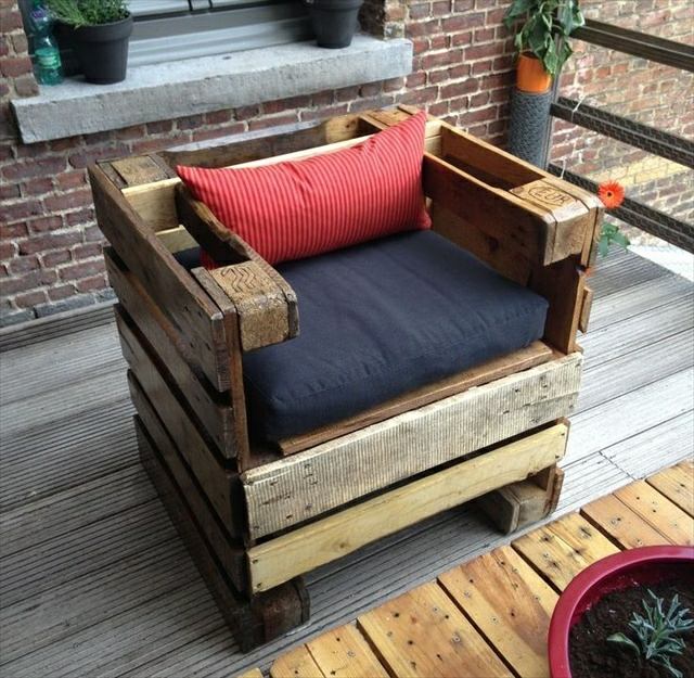 furniture pallets armchair garden