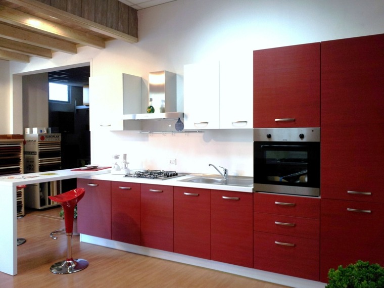 red design white kitchen template