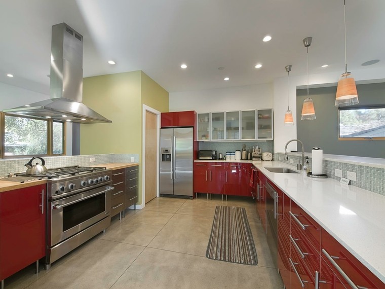 elegant red kitchen model