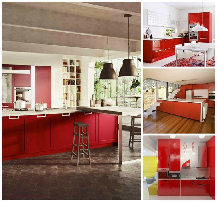 red kitchen model ideas