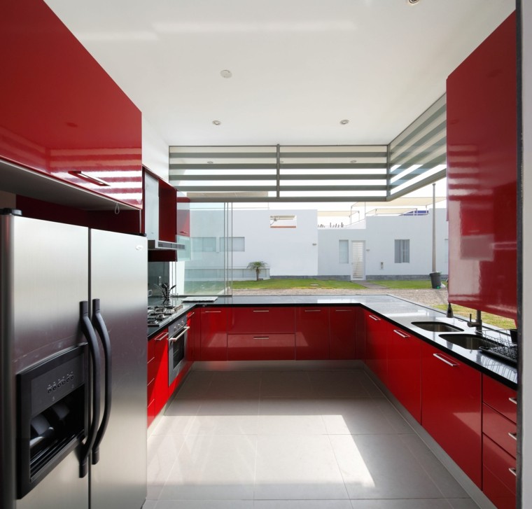 ultra modern red kitchen model