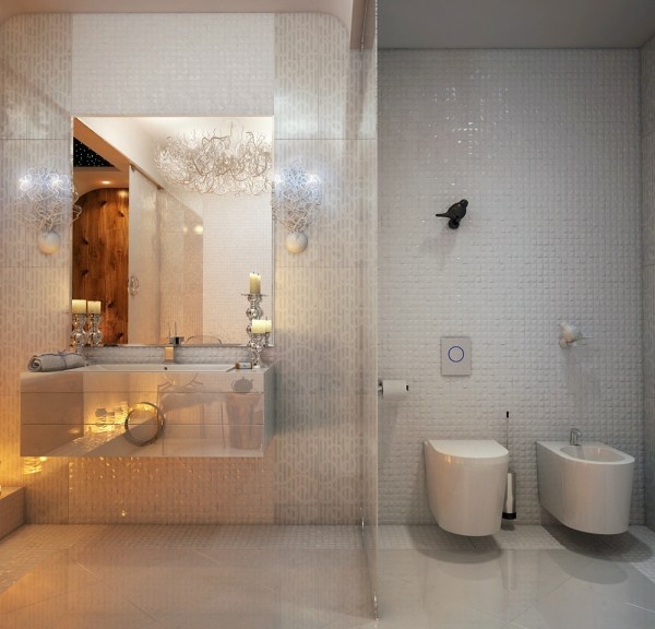 white luxury bathroom model