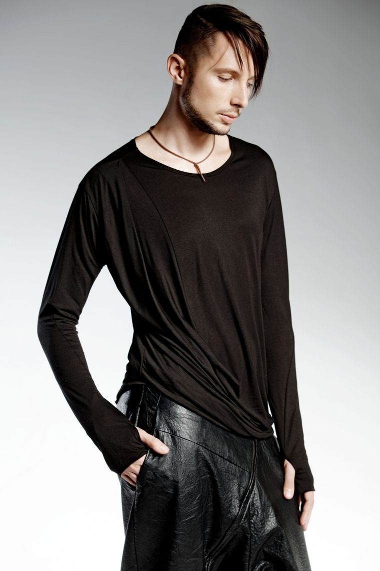 trendy fashion man clothes ready to wear black top