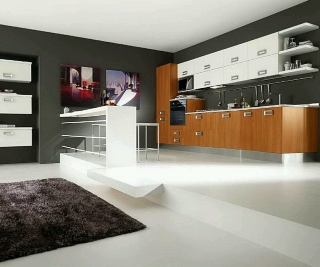 modern wood kitchen model