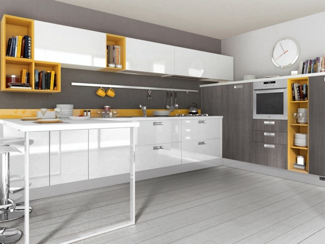 yellow design kitchen model