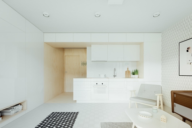 model open white kitchen living room modern furniture design