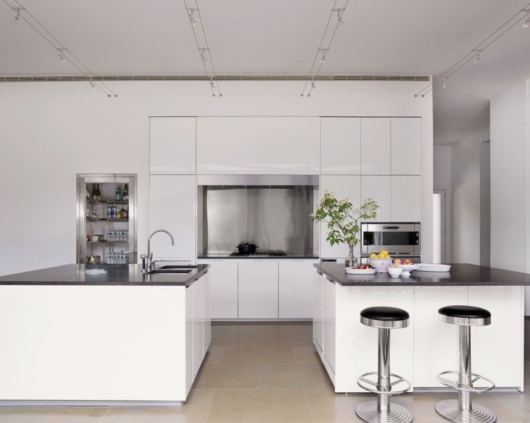 model-of-modern-kitchen-stainless-credence credenza-organization space