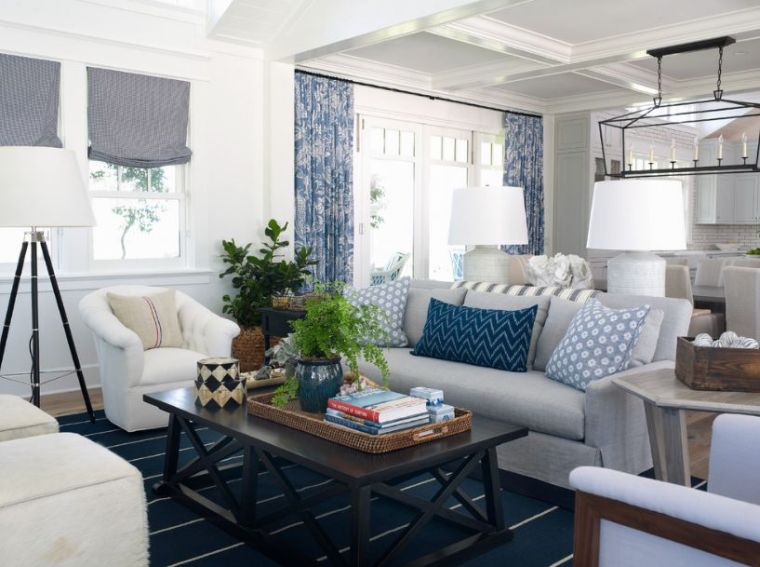 example living room blue color painting