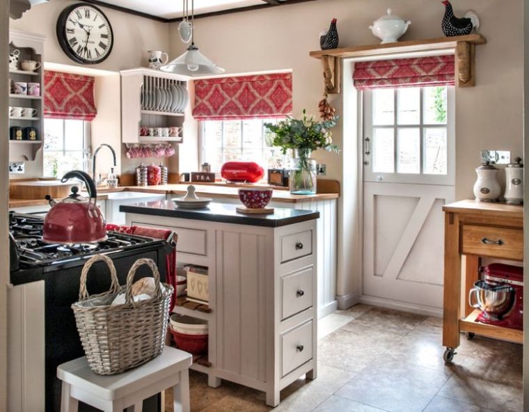 example small kitchen rustic decoration wooden furniture english style cottage