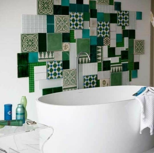 mosaic green interesting baths