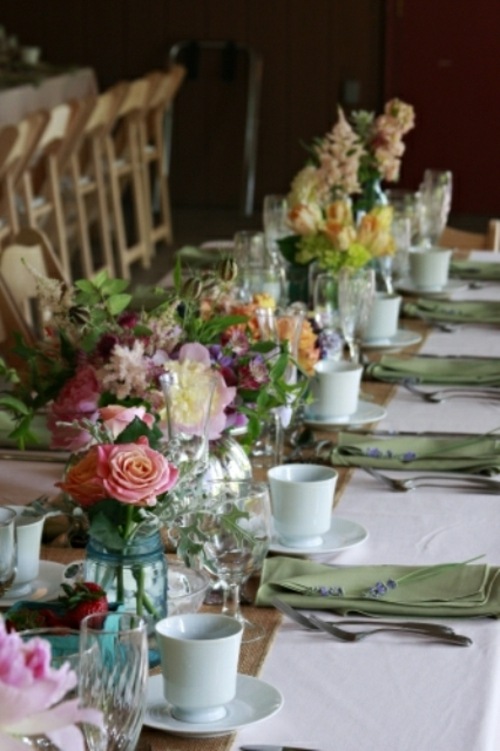 multitude of flowers assorted green napkins