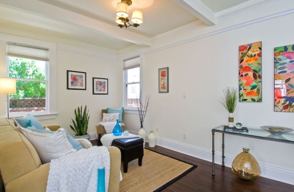 multitude of vases strewn in living room