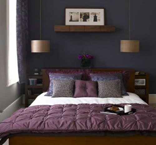 wall accents purple bedroom