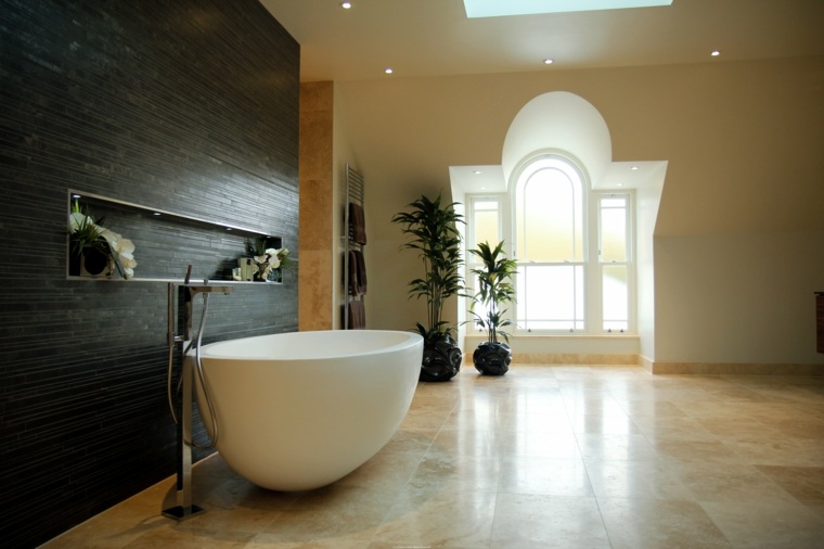 slate wall bathrooms black