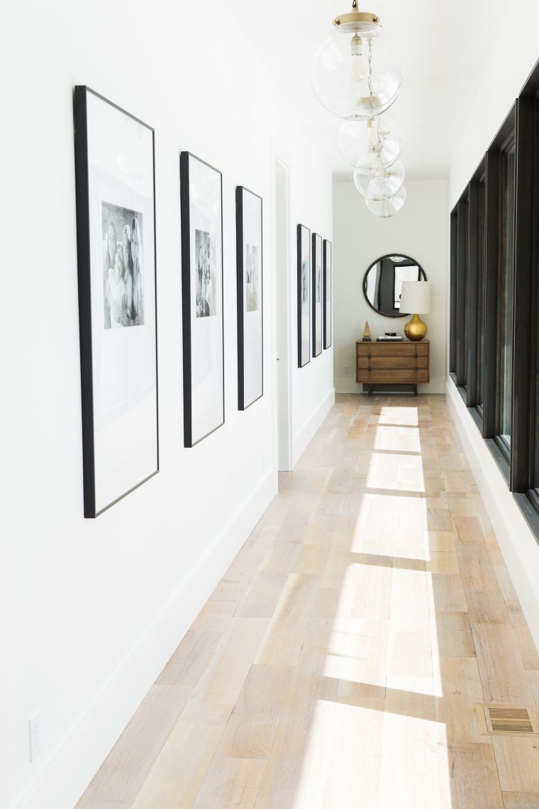 decorate a white wall corridor entrance coating wood floor