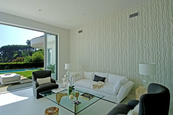 white wall covering living room