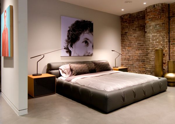 brick wall decoration modern bedroom