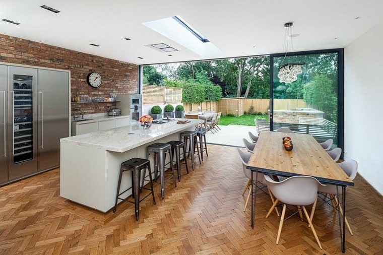 brick bricks design kitchen island