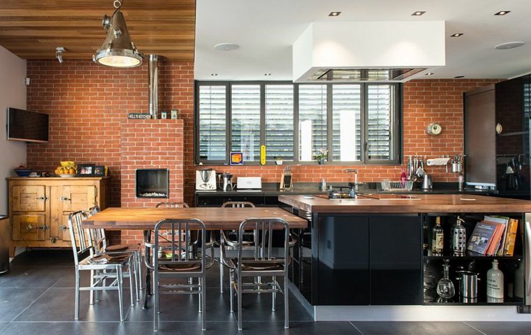 brick bricks design modern kitchen