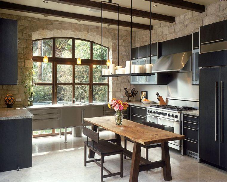 kitchen wall facing stone