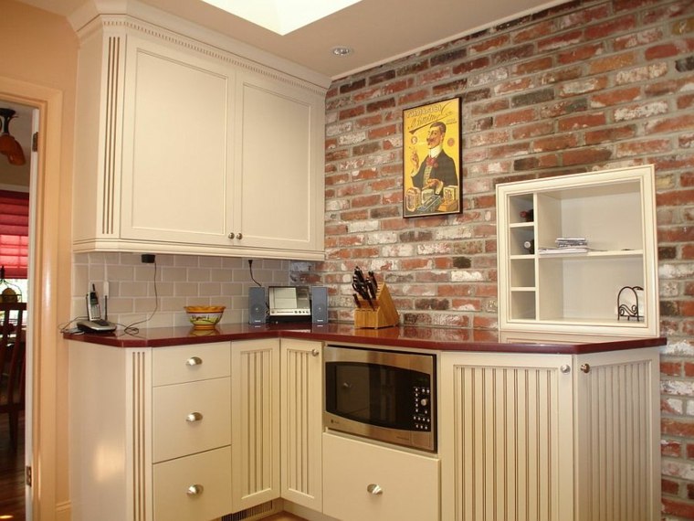 brick wall idee deco kitchen