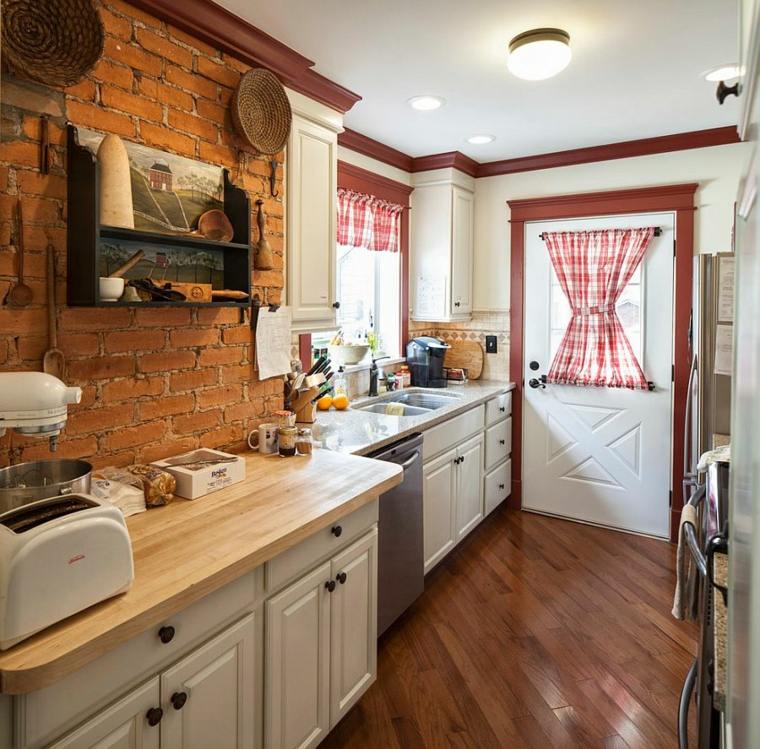 small kitchen brick wall