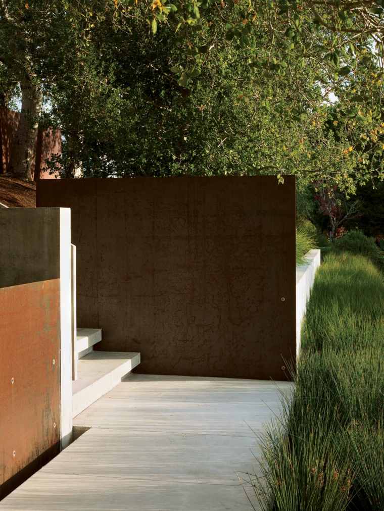 corten steel garden wall