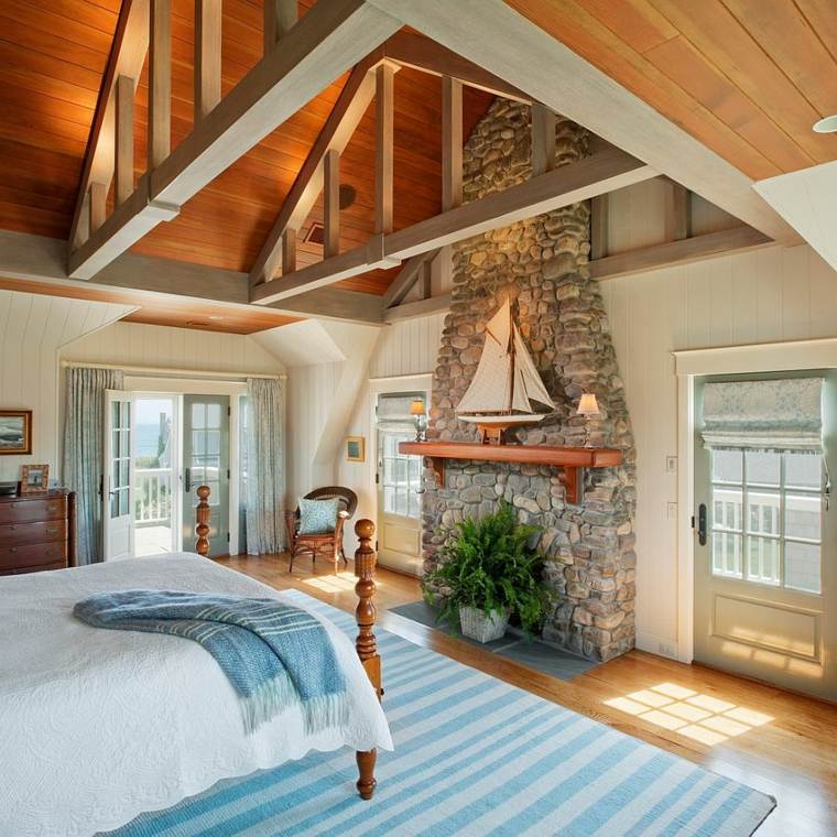 stone wall bedroom