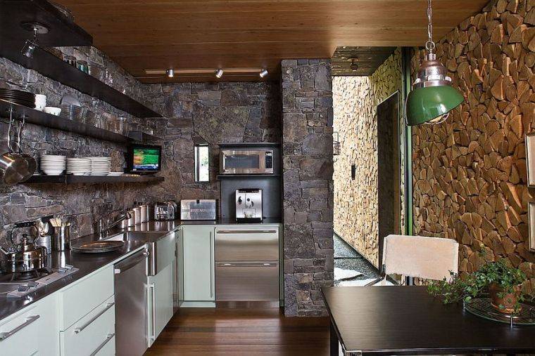 kitchen wall decor stone