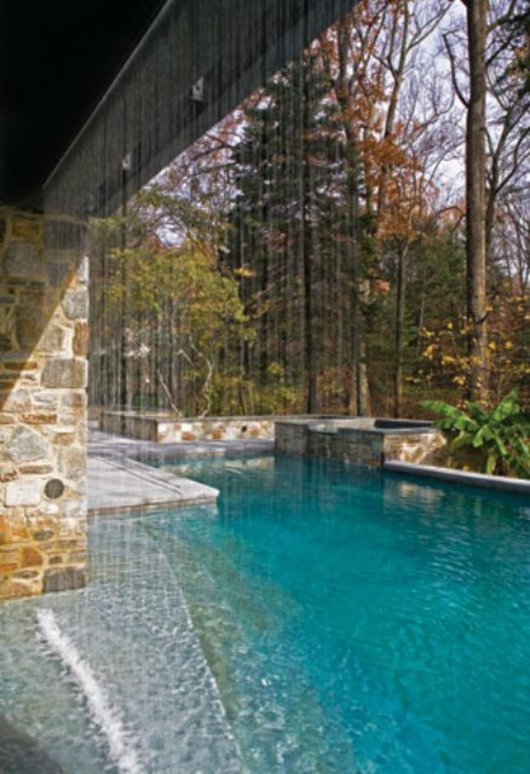 wall integrated water pool modern