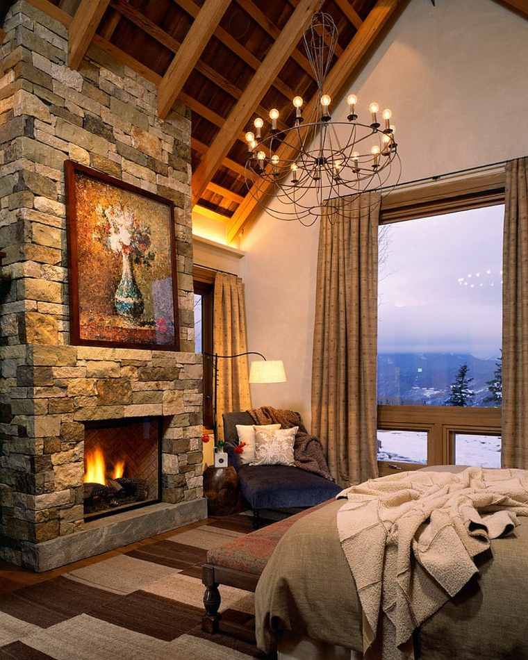 stone wall fireplace adult room