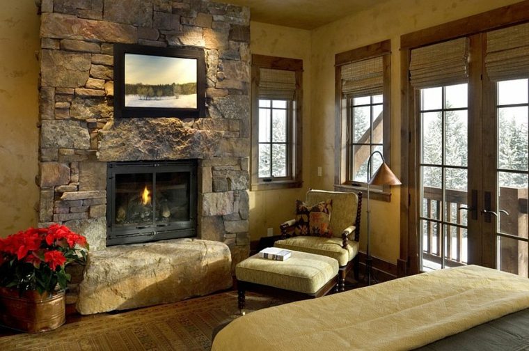 stone wall design bedroom