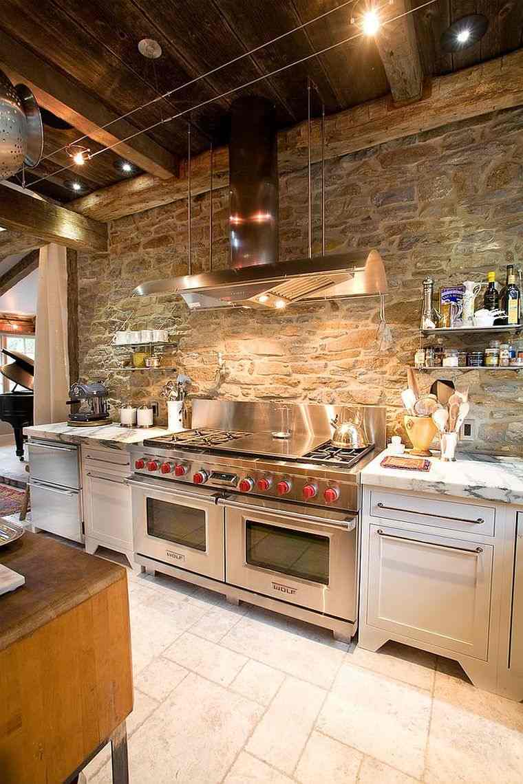 interior walls stone decoration kitchen