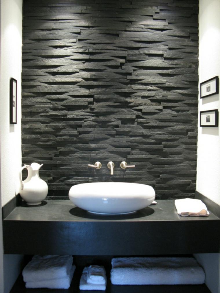 black cladding boards idea bathroom design sink deco wall trend