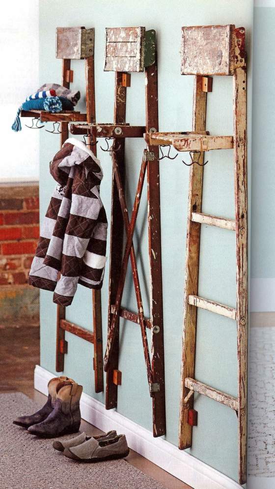 Coat rack from scales look aged deco