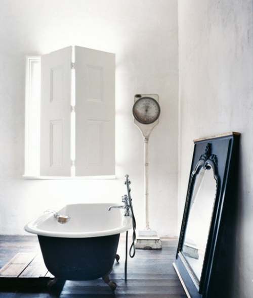 white walls old tub