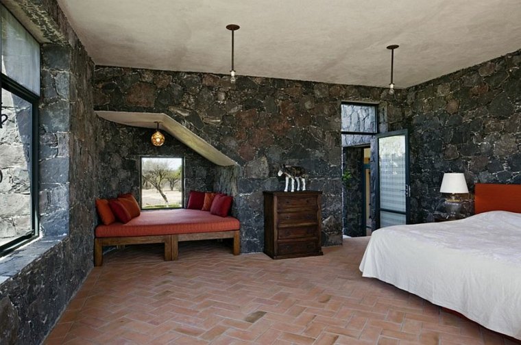 stone walls adult bedroom design