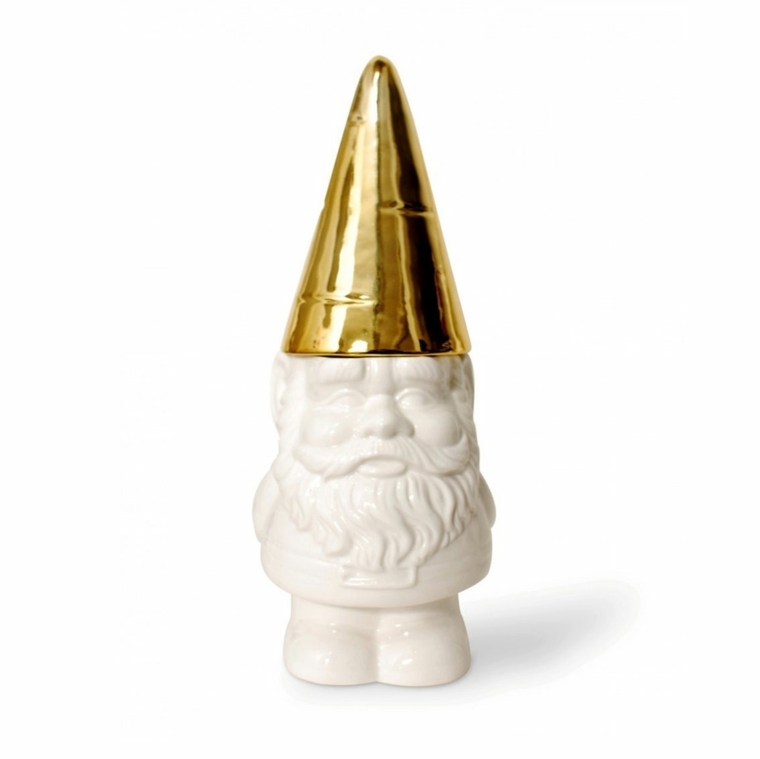 white dwarf garden statue white golden bonnet