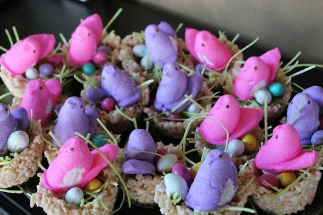 Easter nests from rice krispies