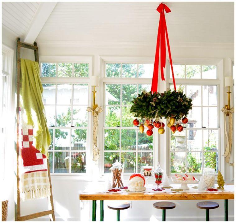 christmas deco interior ribbons interior window house