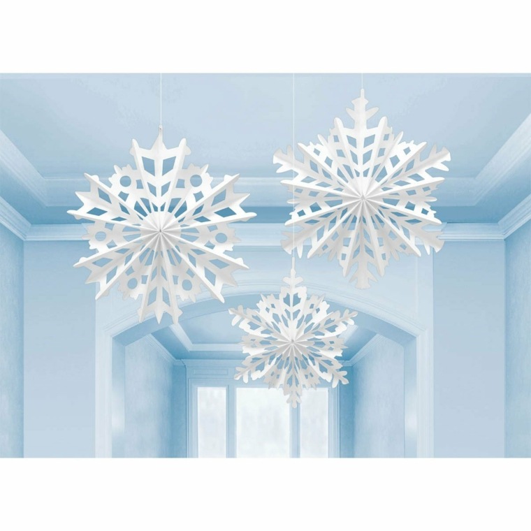 snowflake paper white idea hanging deco christmas paper