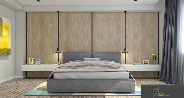 wood wall panels bedroom pendant light